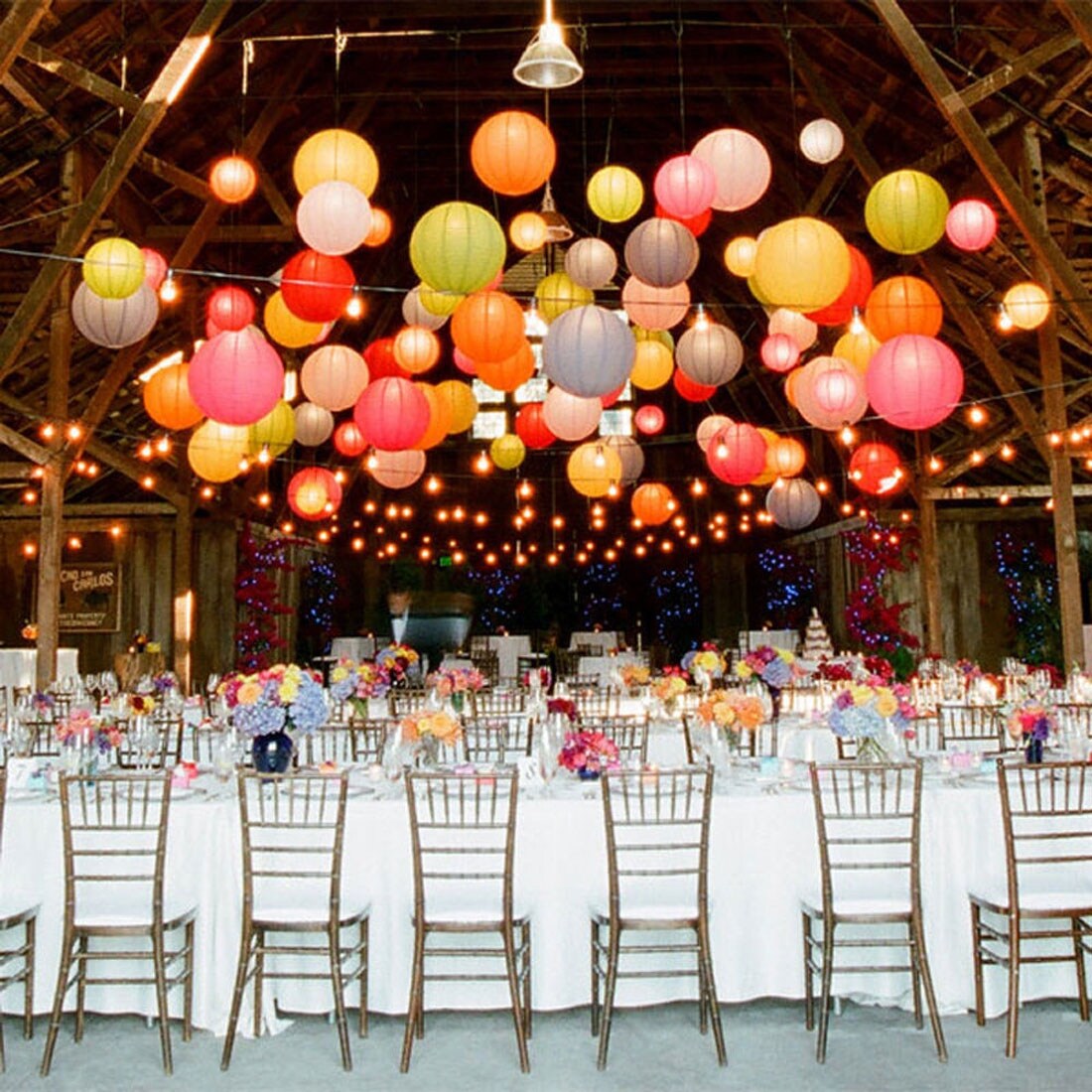 Shop Party Paper Lantern Lamp Ball Handmade String Light Decor