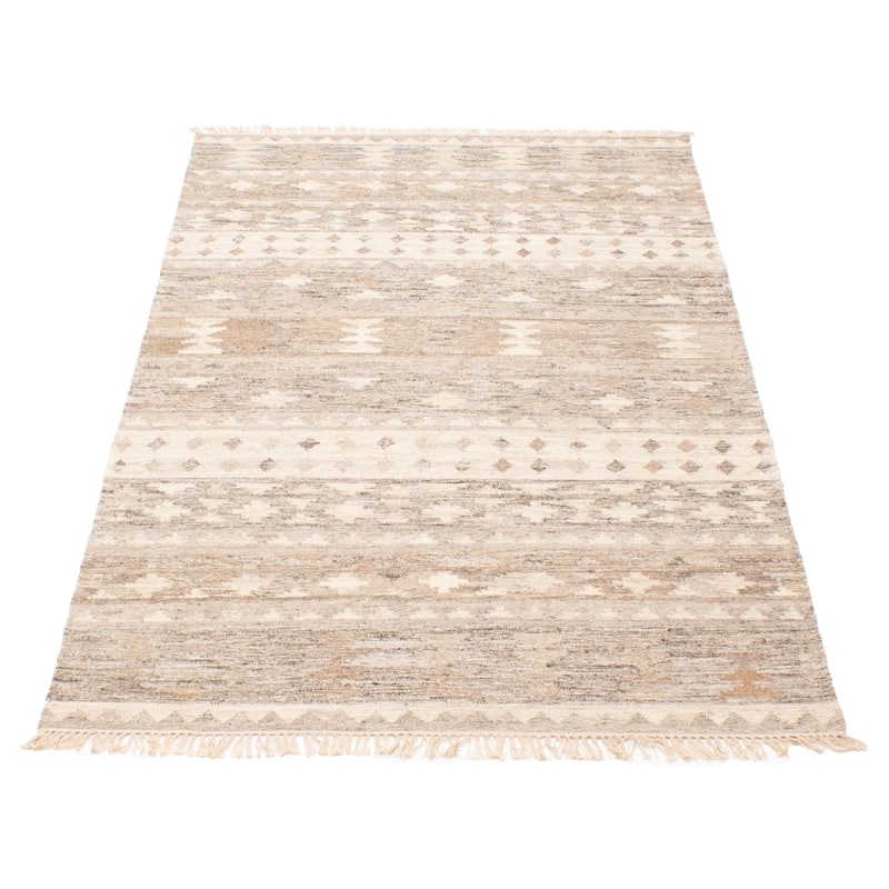 ECARPETGALLERY Flat-Weave Ankara FW Tan Wool Kilim - 5'1 x 8'0