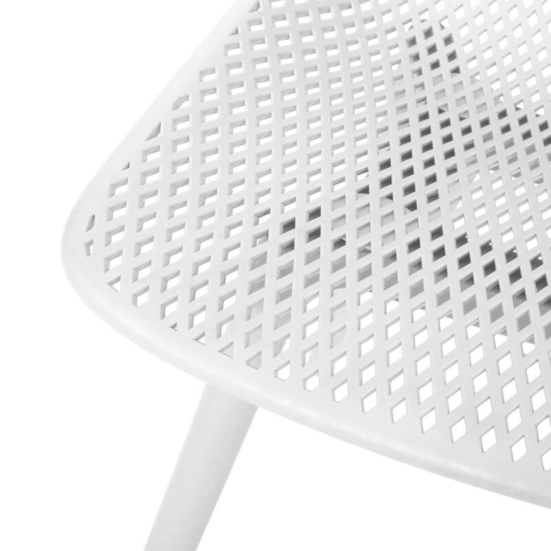 Posey Outdoor Diamond Perforated Modern Dining Chair (Set of 4) by Christopher Knight Home - 18.50" W x 22.50" L x 33.00" H