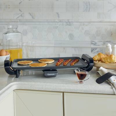 Kenmore Non-Stick Electric Griddle with Removable Drip Tray, Black, Large 10 x 18" Cooking Surface