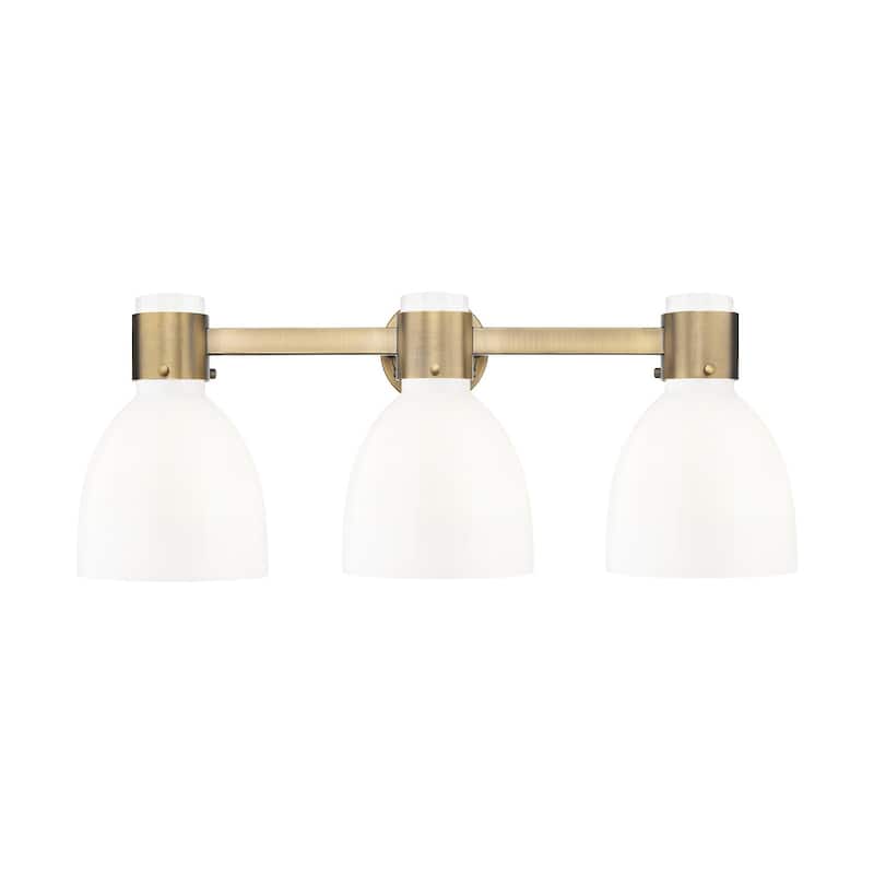 Innovations Lighting 464-3W-10-24 Lawton Bell Vanity Lawton Bell 3 - Brushed Brass / Gloss White