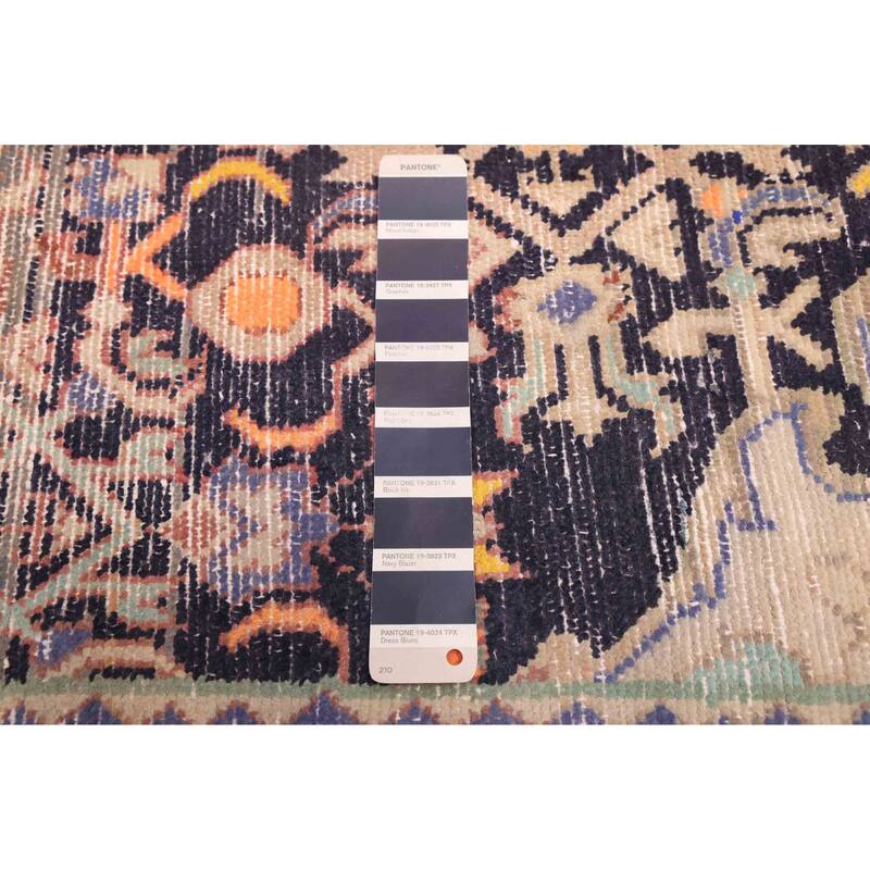 ECARPETGALLERY Hand-knotted Antalya Vintage Dark Navy Wool Rug - 4'6 x 10'6