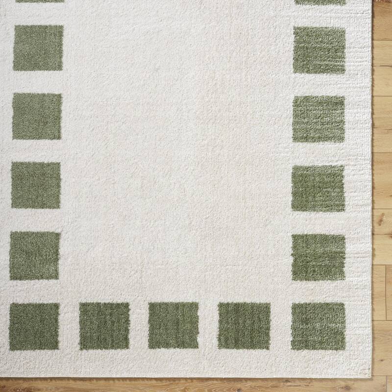 Livabliss Scandinavian Fossay Shag Checkered Washable Area Rug