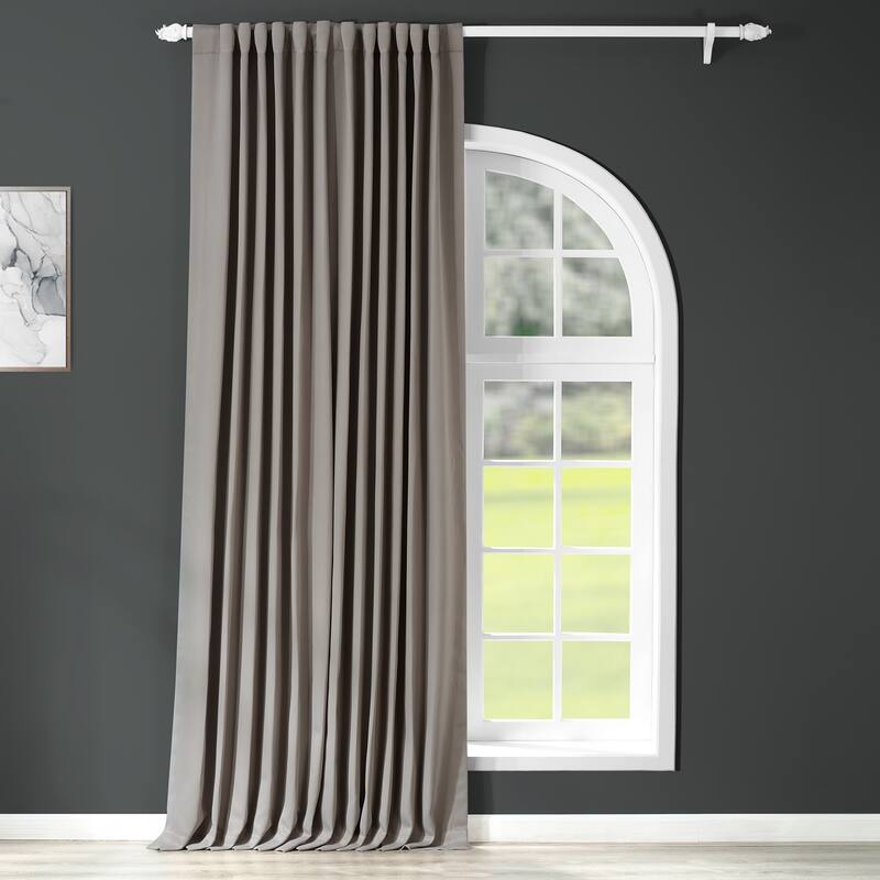 Exclusive Fabrics Extra Wide Room Darkening Curtain (1 Panel) - 100 X 120 - Neutral Grey