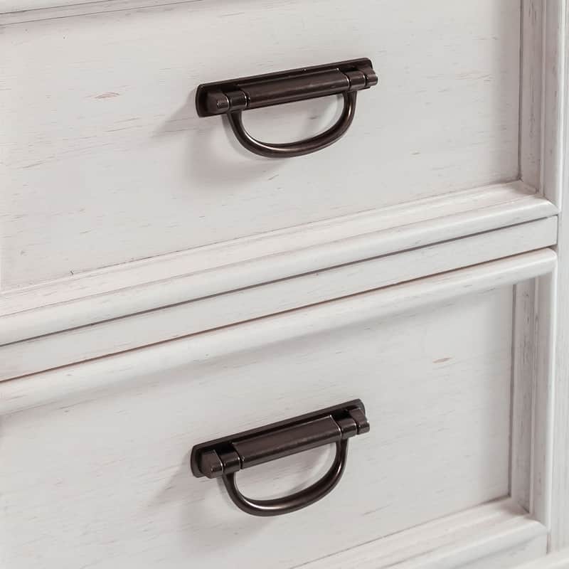 Allyson Park Wirebrushed White & Charcoal 5 Drawer Chest