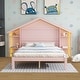 preview thumbnail 17 of 40, Wooden platform bed in house shape Pink - Full