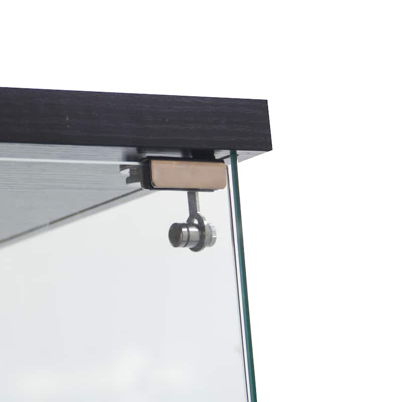 3 Door Glass Cabinet Glass Display Cabinet with 4 Shelves