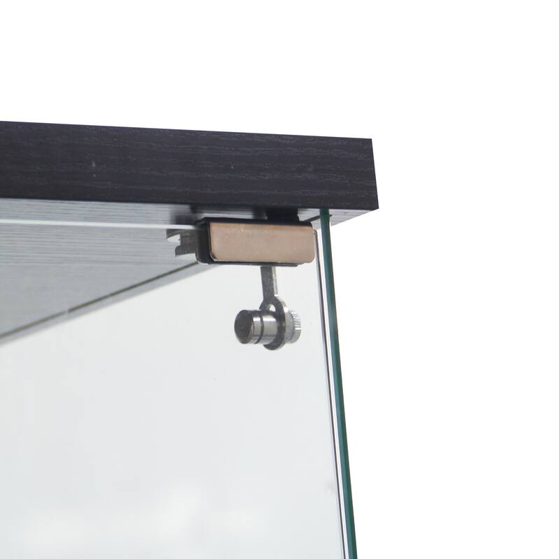 Glass Display Cabinet with Doors & Locks, Acrylic Shelves, Floor Standing Storage Showcase for Home or Office