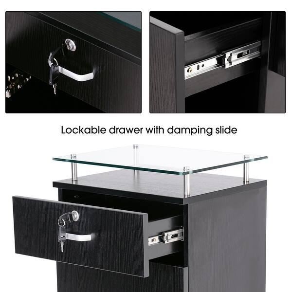Assembled item dimensions (l x w x h): Mainstay Storage Cabinet . Barberpub Salon Storage Cabinet Locking Drawer Glass Top 3015 Overstock 31591801