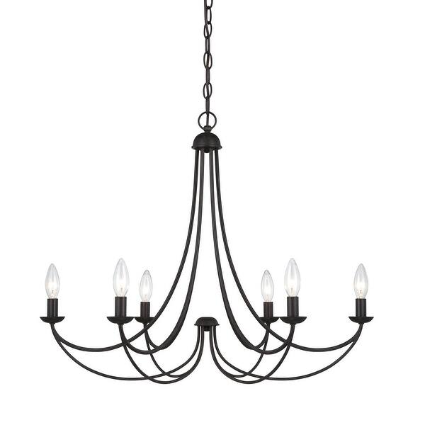 slide 2 of 4, Mirren 6-Light Chandelier in Imperial Bronze