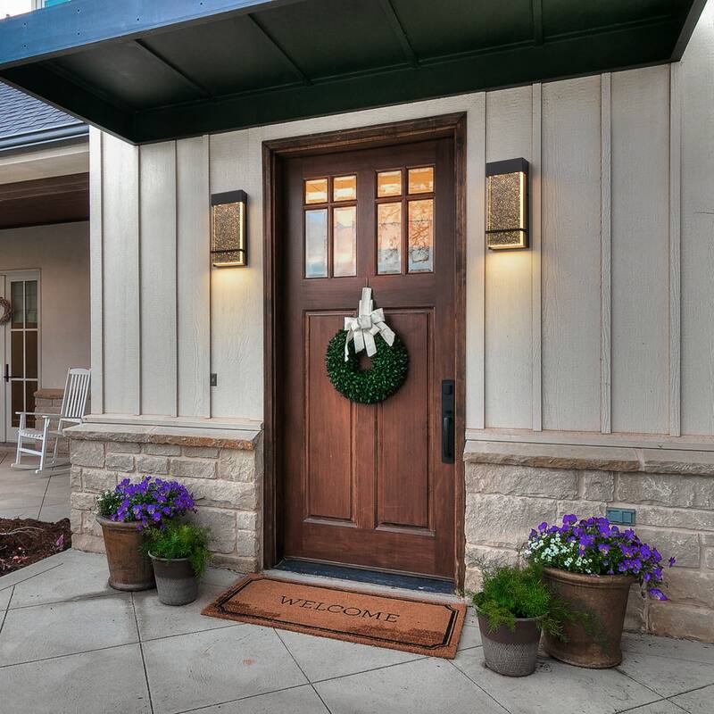 1-Light Crystal Outdoor Integrated LED Bulbble Glass Wall Sconce