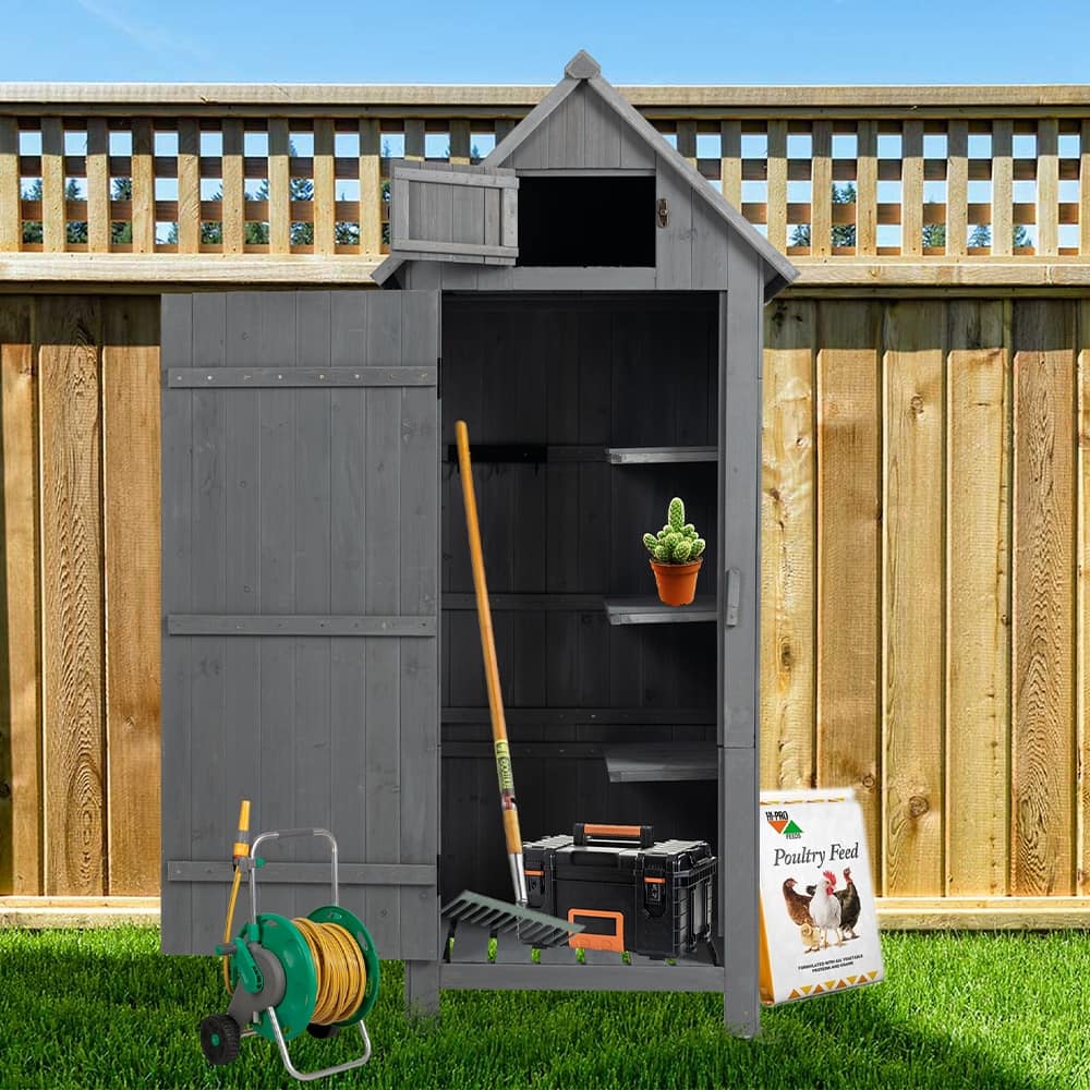 2.5 ft. W x 1.8 ft. D Solid Wood Outdoor Storage Shed w/Lockable Door