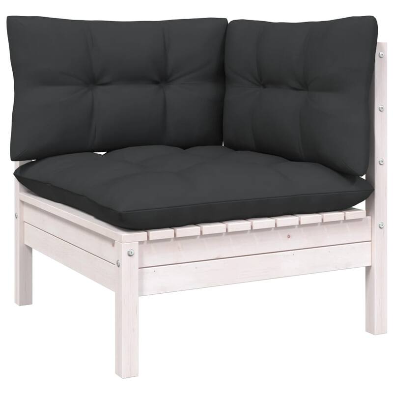 vidaXL Solid Pinewood Patio Lounge Set 13 Piece with Cushions Multi Colors