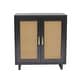 preview thumbnail 8 of 26, Wood Accent Cabinet Sideboard Buffet with Rattan Doors