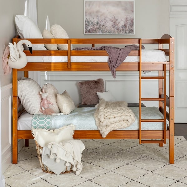 slide 2 of 13, Walker Edison Solid Wood Christian Twin Convertible Bunk Bed - Honey Honey