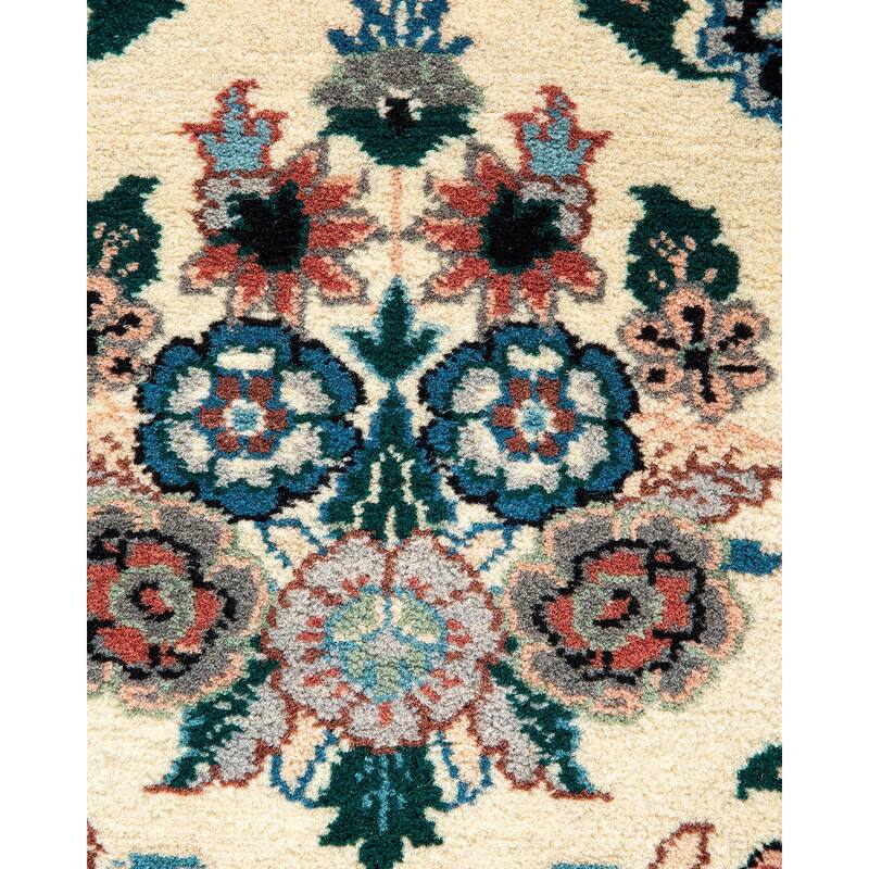 Overton Hand Knotted Wool Traditional Oriental Ivory Runner
