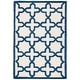 preview thumbnail 61 of 183, SAFAVIEH Handmade Cambridge Trudie Geometric Wool Rug 4' x 6' - Ivory/Navy - Rectangle