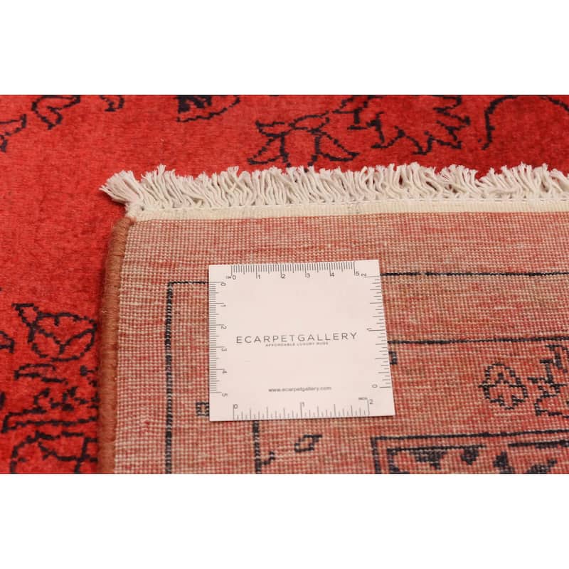 ECARPETGALLERY Hand-knotted Vibrance Light Red Wool Rug - 6'1 x 8'10
