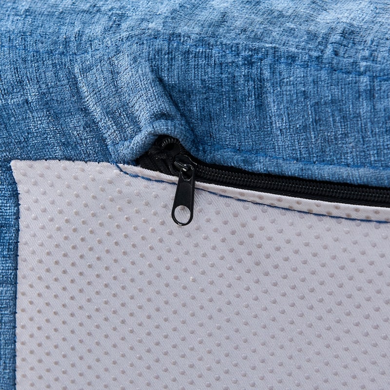 111.02" Curved Chenille Sectional Sofa, No Assembly Required