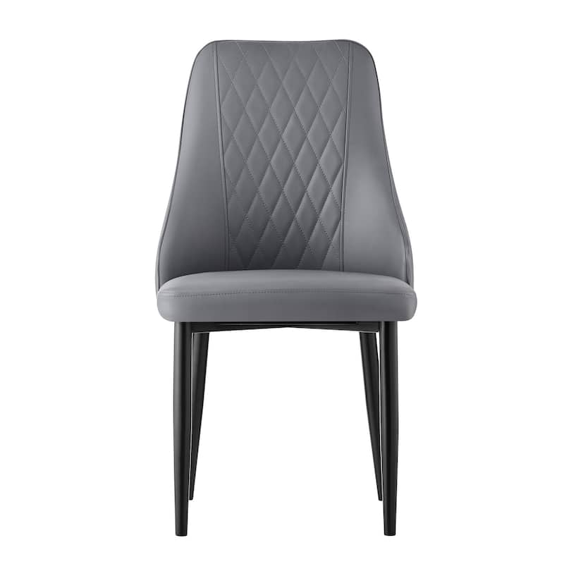 Faux Leather Upholstered Dining Chairs Set of 2 - 35.63"H x 17.72"W x 17.32"D
