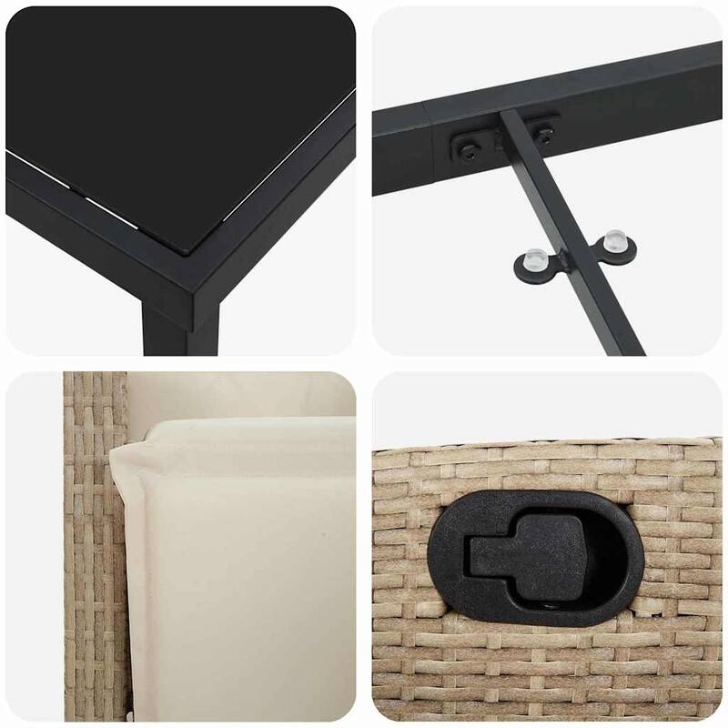 vidaXL Garden Dining Set with Cushion Poly Rattan