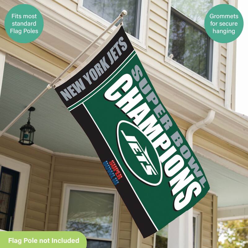 New York Jets Single Sided Flag w/ 2 Grommets, 3'x5'