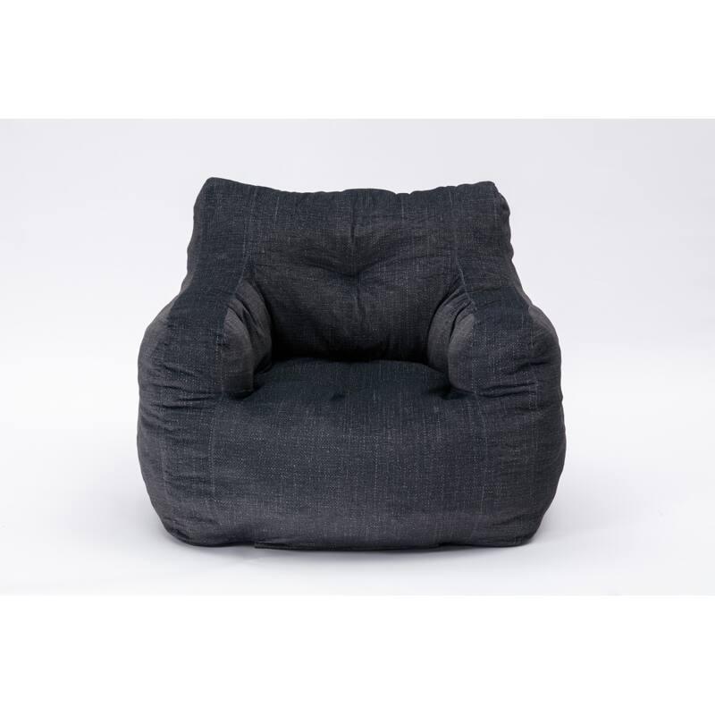 Soft Cotton Linen Fabric Bean Bag Chair Filled with Memory Sponge