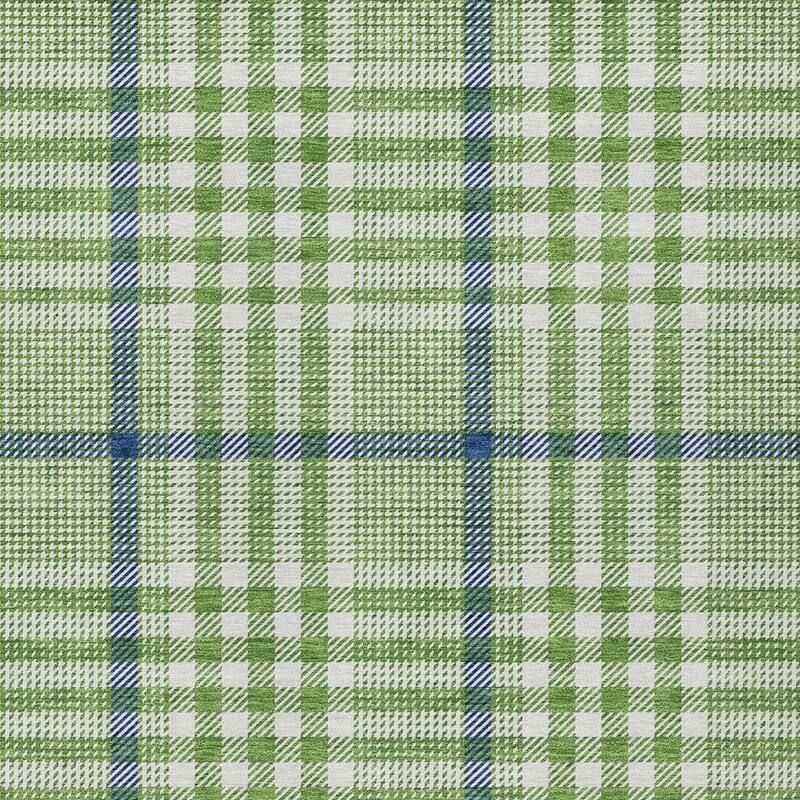 HomeRoots Plaid Transitional Rectangle Outdoor Rug