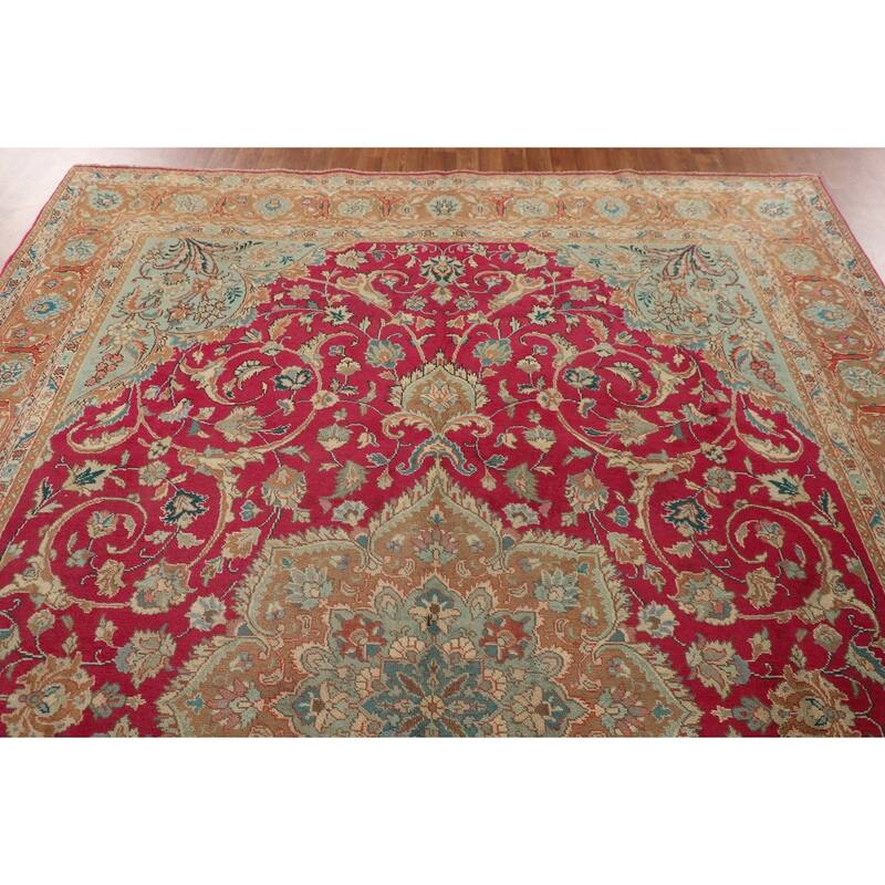 Tabriz Persian Vintage Rug Hand-Knotted Wool Carpet - 7'11"x 11'1"