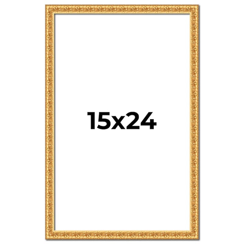 15x24 Frame Gold Real Wood Picture Frame Width 1 inches | Interior
