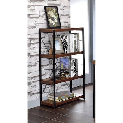 Bob Weathered Oak & Black Finish Bookshelf