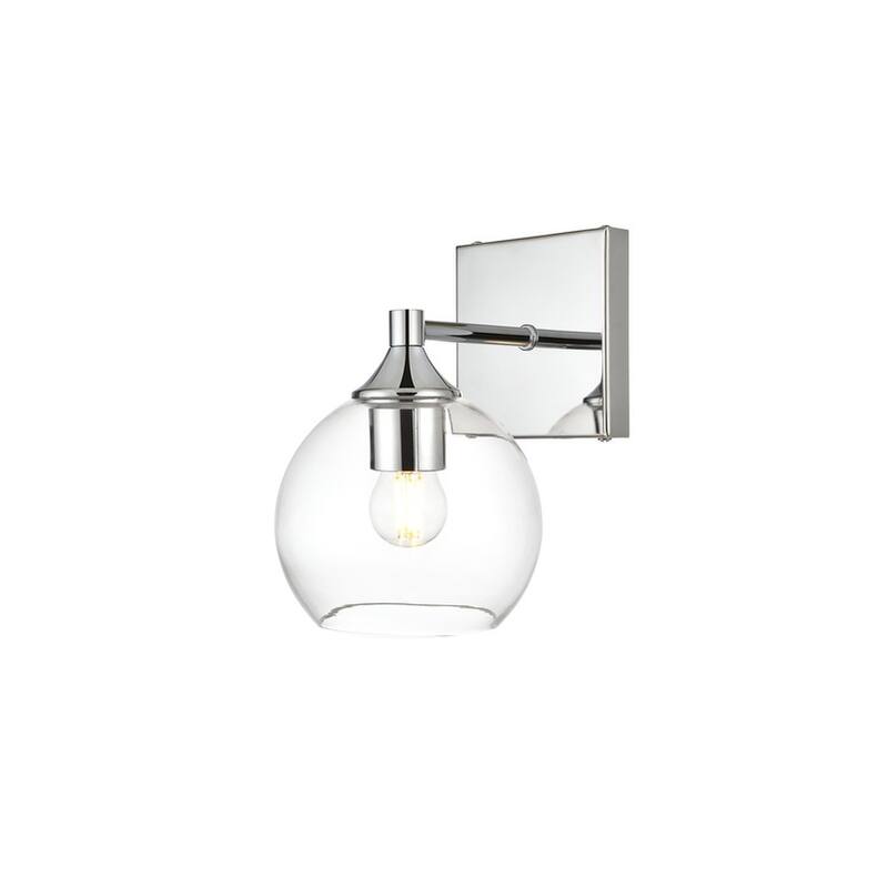 Felz 1 Light Black and Clear Bath Sconce