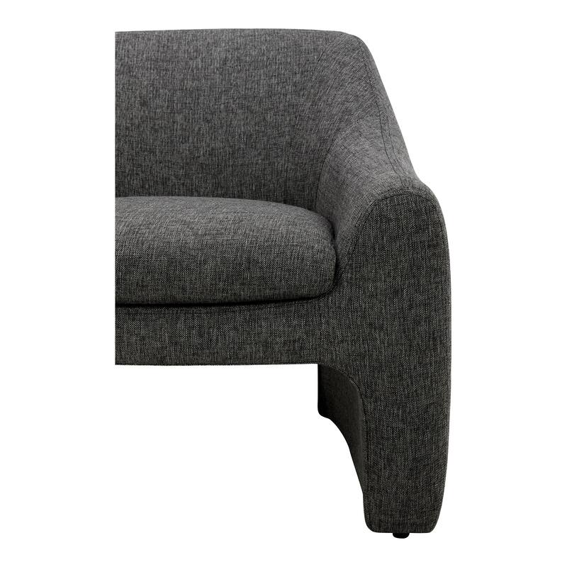 NADAAL STUDIOS Saylor Accent Chair, Textured Woven Fabric Upholstery with Solid Wood Frame, Shadowed Grey