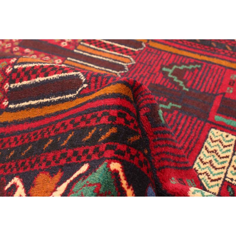 ECARPETGALLERY Hand-knotted Teimani Red Wool Rug - 2'11 x 4'8