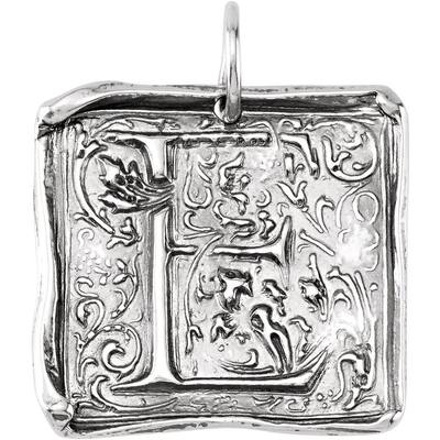 925 Sterling Silver Initial "E" Vintage-Inspired Pendant