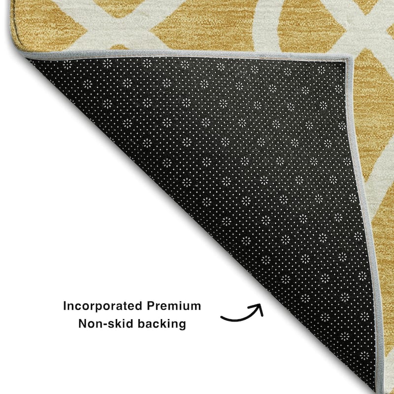 Premium Washable Super Soft Transitional Scroll Mayfield Rug