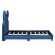 preview thumbnail 20 of 30, Twin Platform Bed with Bear Ear Design - Velvet Upholstery, Durable Wood Frame, Lively Colors for Kids' Bedrooms