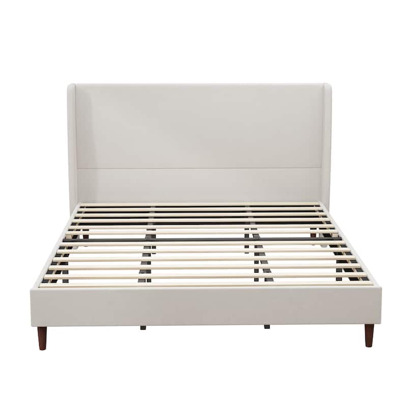 GDFStudio - Oliver High Back Soft Bed with 12-Slat Support and Plush Upholstery