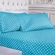 preview thumbnail 13 of 75, Superior Cotton Blend Polka Dot Bed Sheet Set Full - Aqua