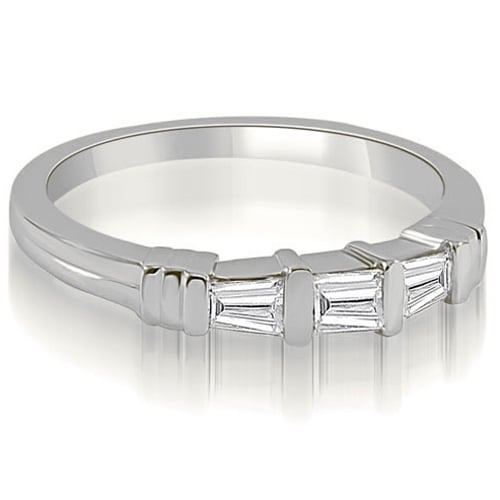 0.25 cttw. 14K White Gold 3-Stone Bar Set Baguette Diamond Wedding Ring. Opens flyout.