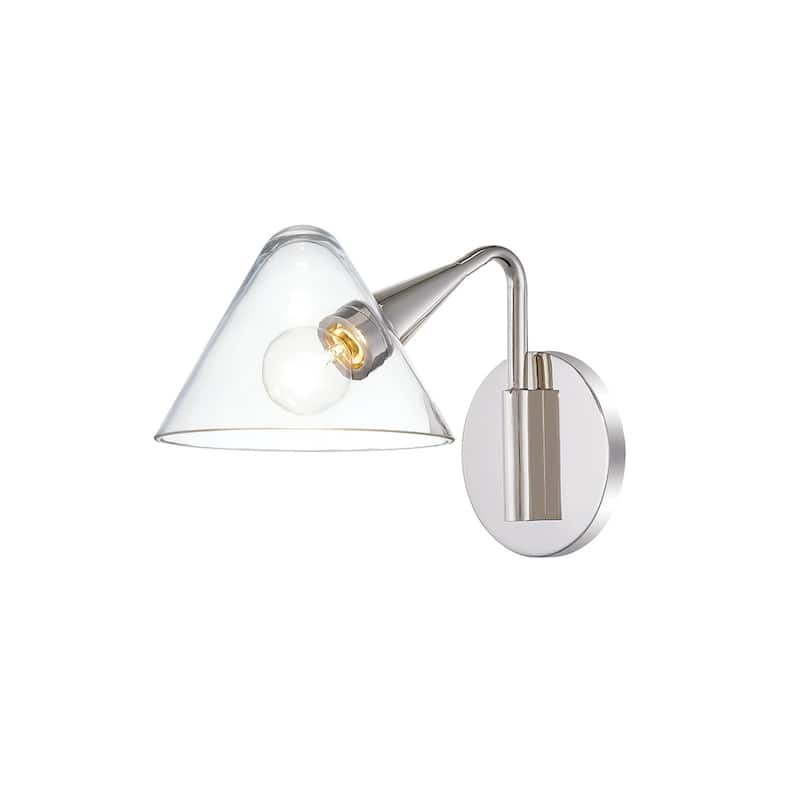 Mitzi by Hudson Valley Isabella 1-light Polished Nickel Wall Sconce, Clear Glass