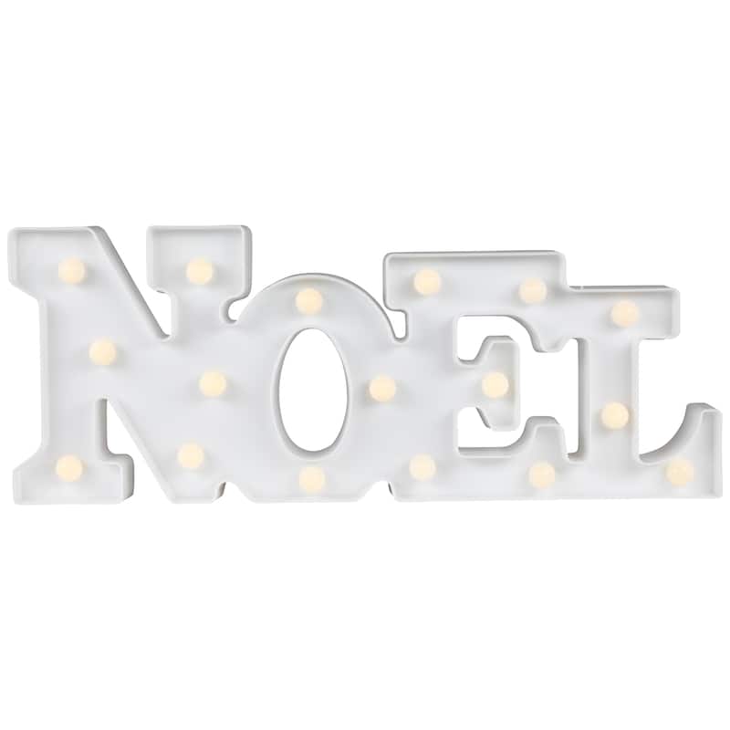 LED Lighted NOEL Christmas Marquee Wall Sign - 17" - White