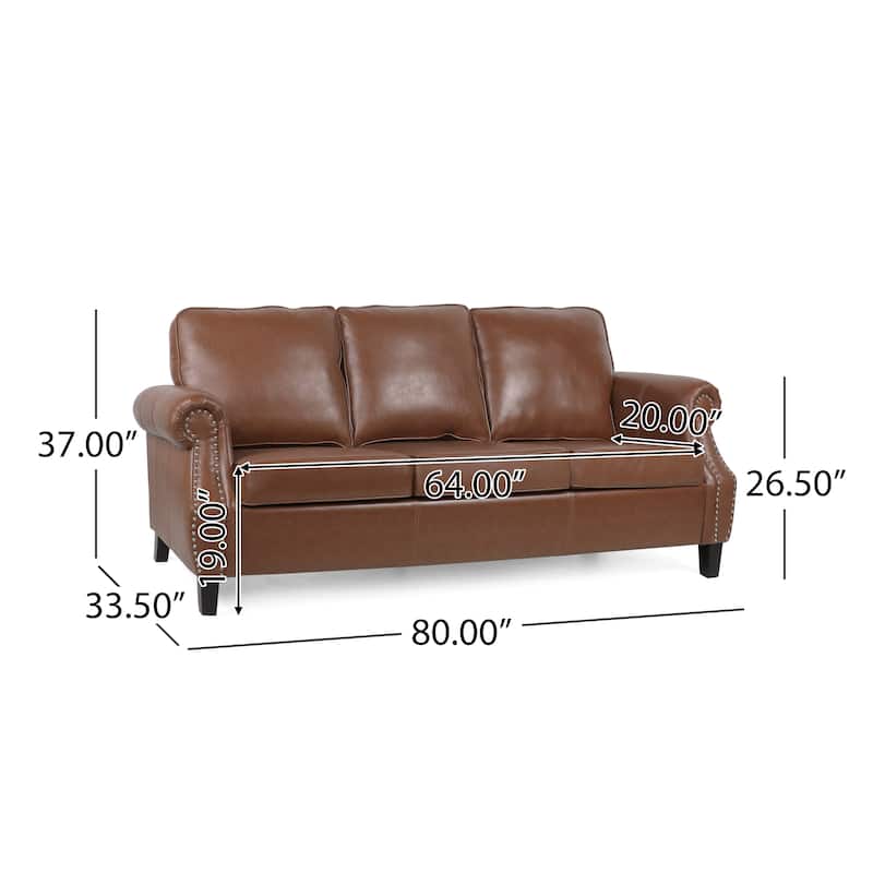 Dowd Faux Leather 3 Piece Club Chair and Sofa Set by Christopher Knight Home