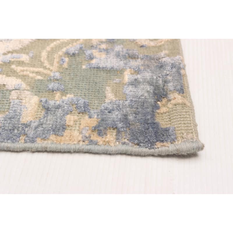 ECARPETGALLERY Hand-knotted Heritage Teal Silk, Wool Rug - 7'10 x 9'11
