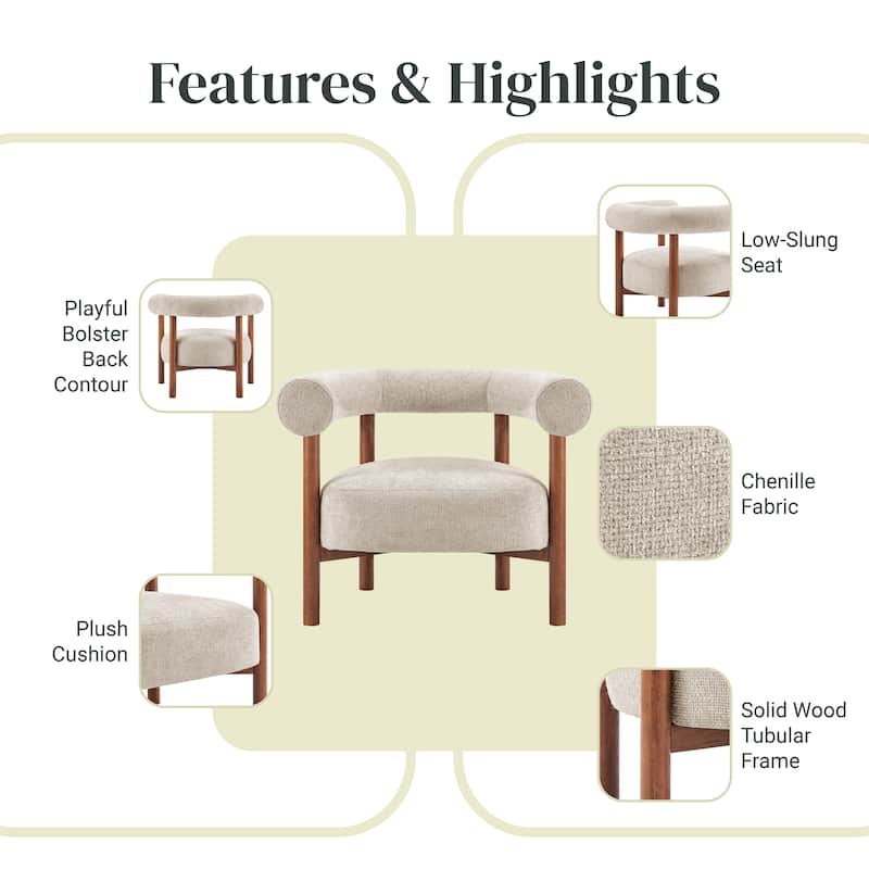 NPD Furniture Vincent Chenille Accent Arm Chair