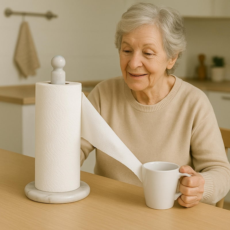 Creative Home White Marble 12.5"H Upright Paper Towel Holder