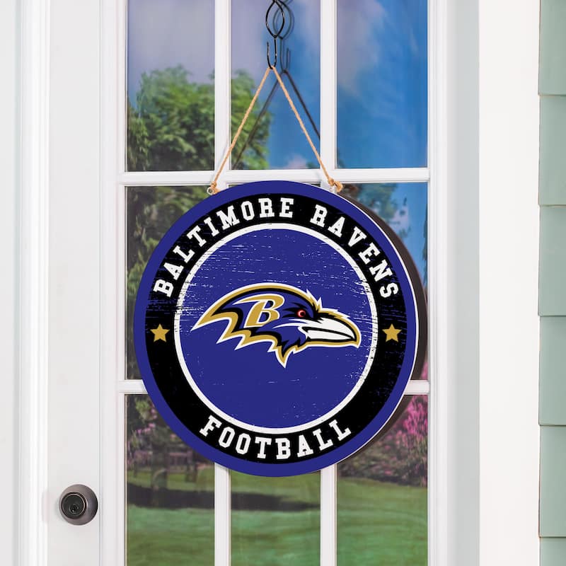 Baltimore Ravens Wooden Door Decor Wall Sign - Multi-Color