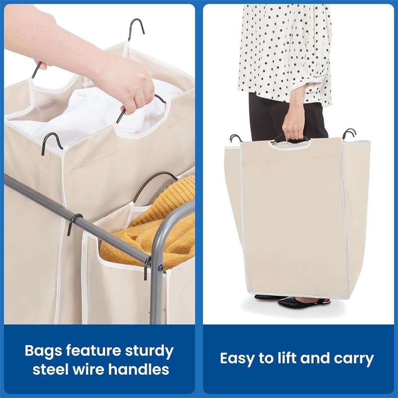 90 L Laundry Hamper with Wheels - 18.5"L x 16.92"W x 31.5"H