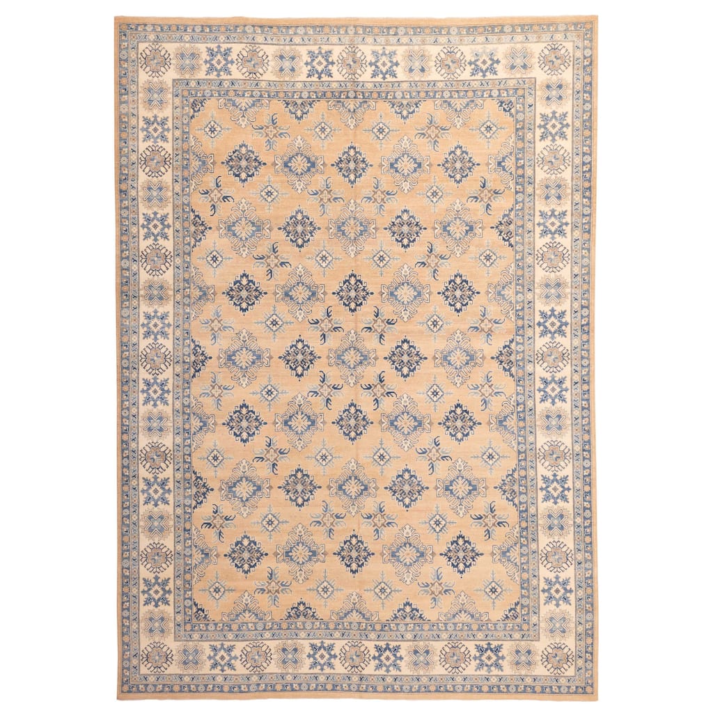 ECARPETGALLERY Hand-knotted Finest Ghazni Tan Wool Rug - 9'10 x 13'7