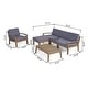 preview thumbnail 15 of 15, Grenada Outdoor 4-seat Acacia Sectional Sofa Set by Christopher Knight Home